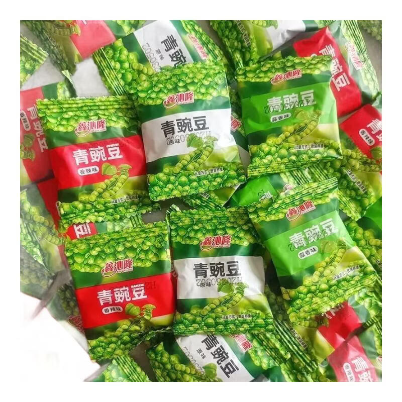 零食夹心饼干蛋卷锅巴坚果休闲食品宿舍办公室独立包装约8g单包囤 青豌豆【10包】【拍2单发24包】