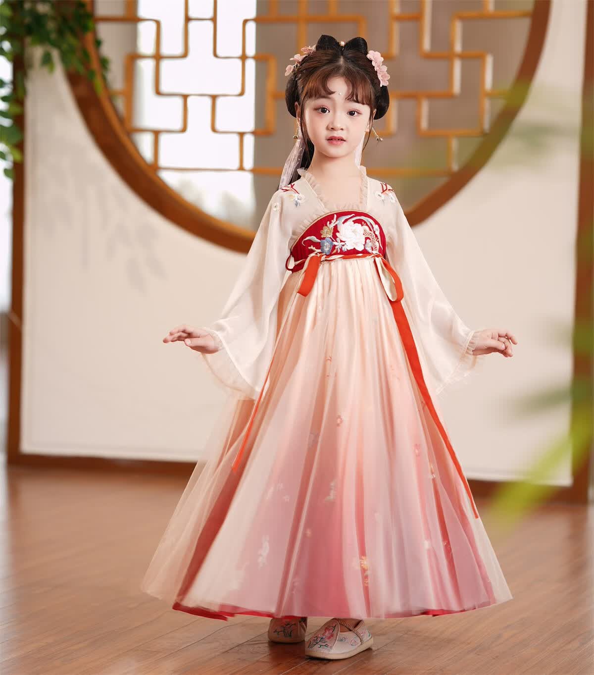 ltkittykids儿童汉服女童古风连衣裙襦裙古装超仙齐胸襦裙中国风仙女