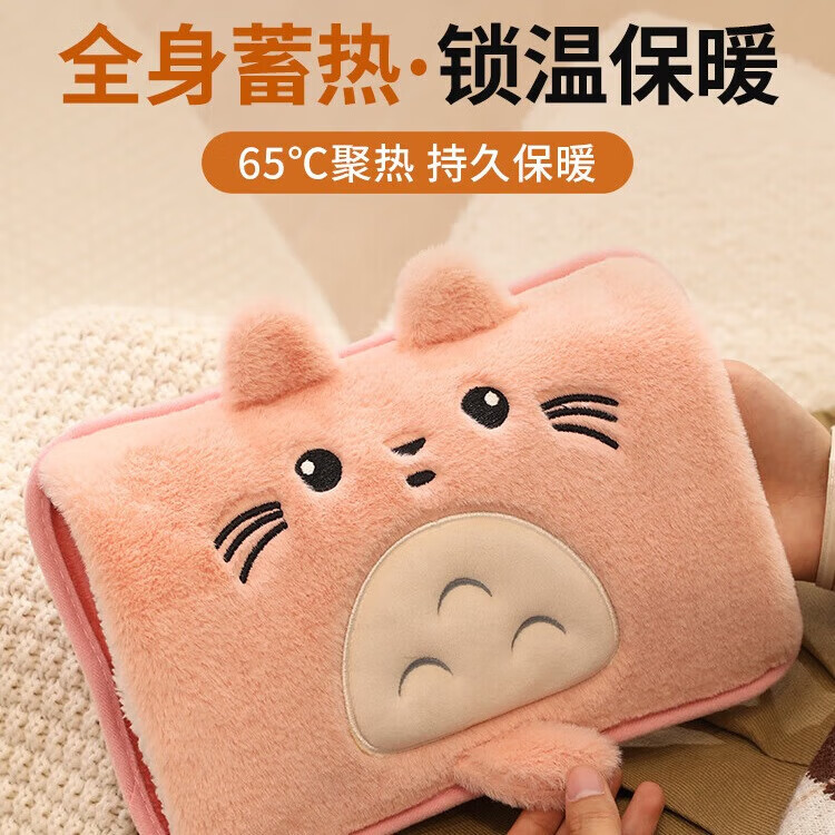 【甄选厂家】冬日热水袋龙猫款可爱暖手宝女用敷肚子热水袋暖手宝 国标龙猫暖水袋-浅棕