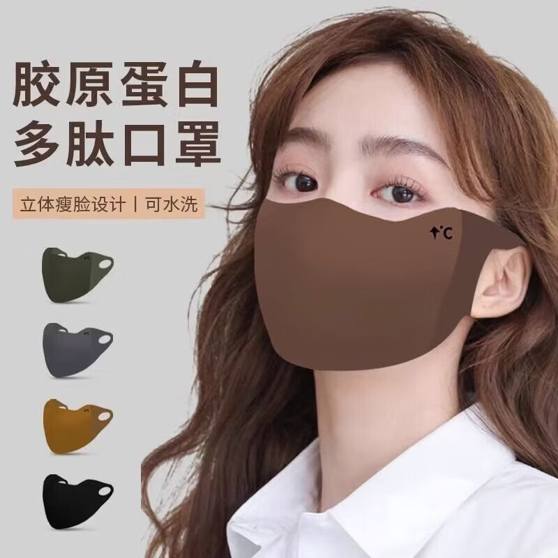 冬季美拉德口罩女保暖防风防寒防尘无痕时尚脸小可水洗角面罩 【活动专享】1个装随机颜色 1个