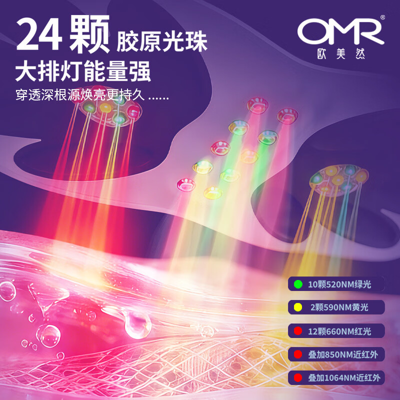 欧美然 OMR全燃光能美塑仪大排灯EMS微电流健腹按摩腰带 【无忧试用】腰带+紧致喷雾50ml+塑形凝露/喷雾可试用