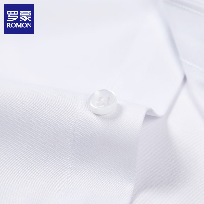 罗蒙（ROMON）短袖衬衫男士商务休闲2026夏季新款工装免烫抗皱衬衣工装衬衫 黑条纹 45 (建议体重200-215斤)