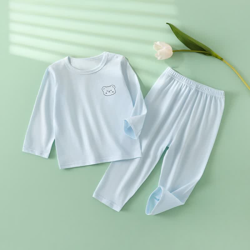 wua·wua儿童睡衣男女宝宝夏季空调服婴儿纯棉长袖长裤家居服套装 黄+粉-更划算 110