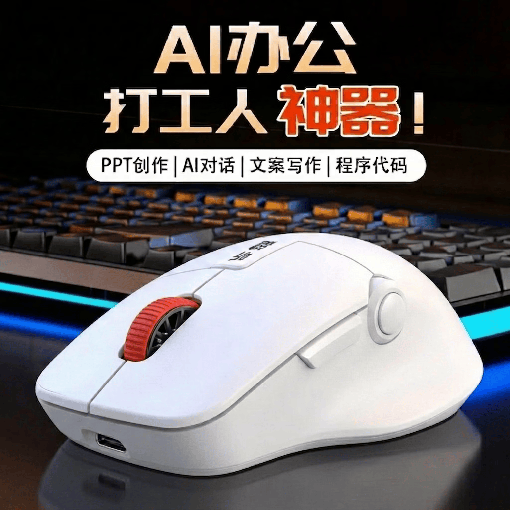 云小鹿AI智能语音翻译粤语繁体写作AIPPT表格会议助手模无线蓝牙鼠标 米色-语音打字粤语繁体-AIPPT表格会议搜索
