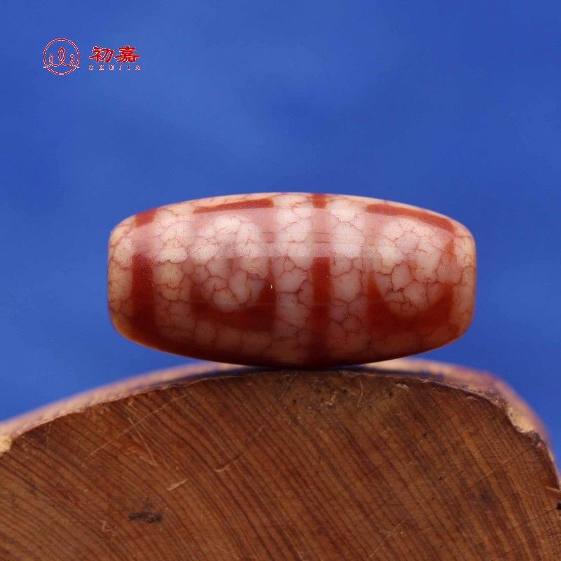 初嘉 天珠西藏真品四眼天珠吊坠 朱砂血丝天珠项链男手串女款
