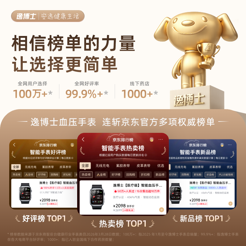逸博士【医疗级】智能血压手表气泵式睡眠心率心电血糖血氧动态监测气囊腕部血压仪精准监测AI健康体检 砚池黑 官方至尊款