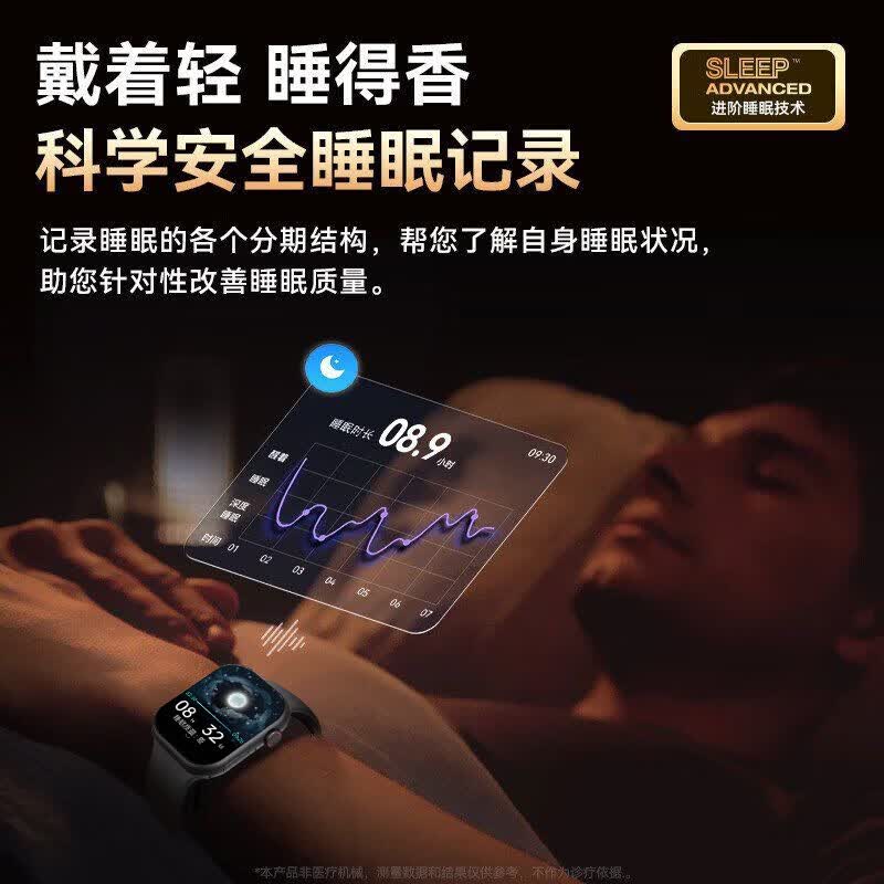 蓝眼博士鸿蒙华为机适用无创血糖血压监测手表测心率血氧血脂尿酸动态免扎针仪器智能健康一体机运动手环 旗舰白【NFC门禁离线支付+血糖血压风险评估】
