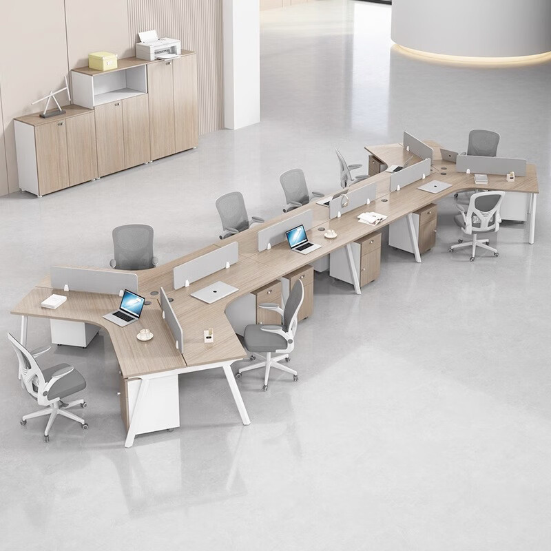 溥畔现代简约办公卡座组合屏风工作位员工办公桌可定制多人位 十人位[含柜，椅]