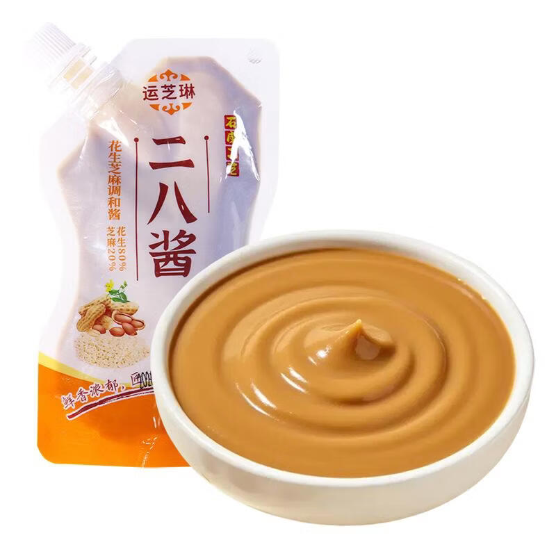 二八酱100g袋装老北京风味火锅蘸料麻酱调料调味麻辣烫芝麻花生酱 二八酱(花生芝麻调和酱)100g*10