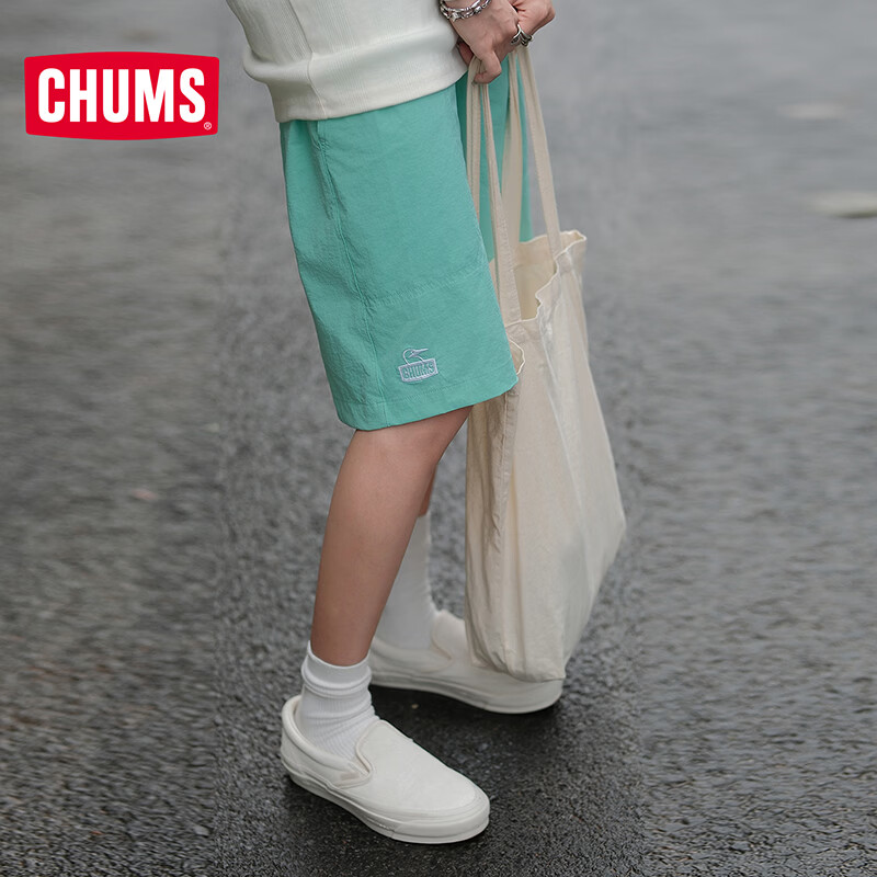 CHUMS洽洽鸟休闲短裤轻量弹力户外通勤快干五分裤男女款短裤CH03-1445 CH03-1445-M055(绿色) L (175)