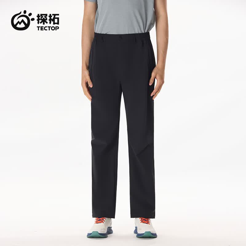 探拓（TECTOP）软壳裤男女春夏防泼水透气快干登山徒步长裤 男款云墨黑 XL