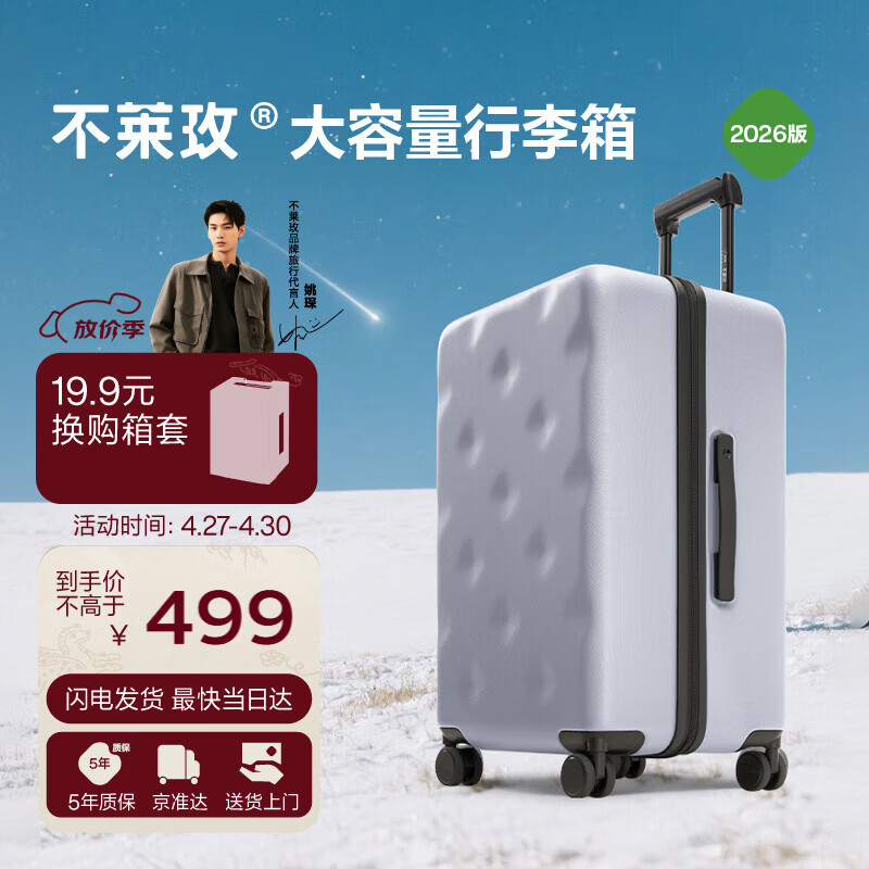 不莱玫大容量行李箱京东合作款拉杆箱旅行箱密码箱22英寸 灰色