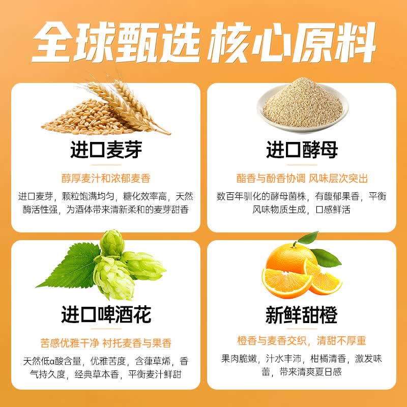 窈仙精酿果啤 NFC甜橙原浆鲜啤 青岛特产 28天长周期发酵 低度微醺 原麦汁浓度8°P 500mL 6瓶 整箱装 (14天内生产)