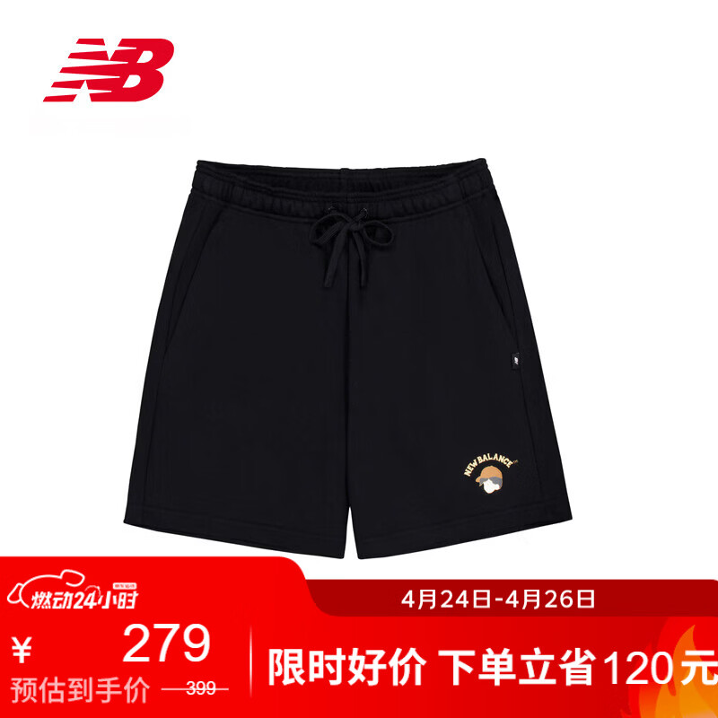 NEW BALANCE26年男款舒适百搭潮流运动针织短裤MB6124H1 BK L