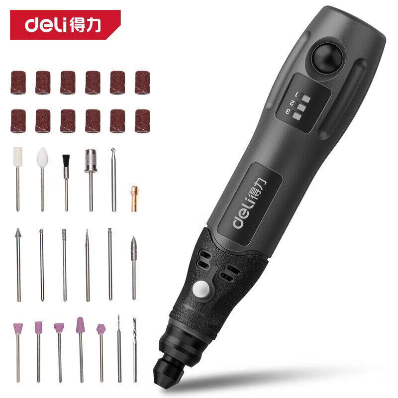 得力锂电磨机手持小型打磨抛光雕刻切割神器电动迷你充电钻DL6392 DL6392锂电电磨套装4V700mAh(黑)