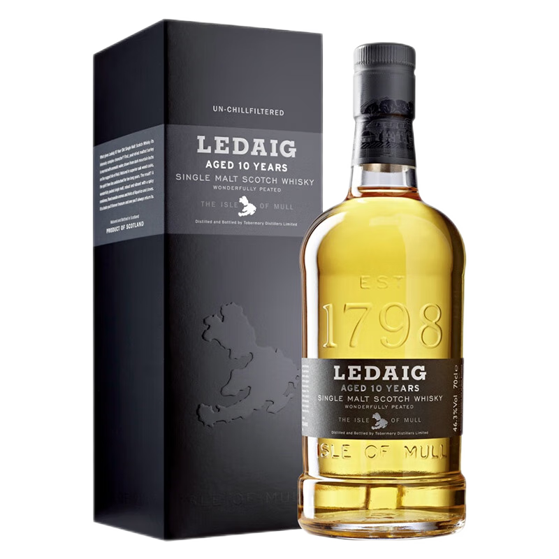 Ledaig 利得歌 里爵 单一麦芽威士忌 苏格兰原装进口洋酒礼盒装 利得歌10年700ml