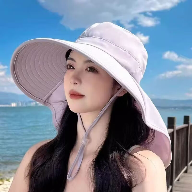 小红书同款新款AA 蝴蝶结款大檐帽-粉色 2026夏季遮阳帽
