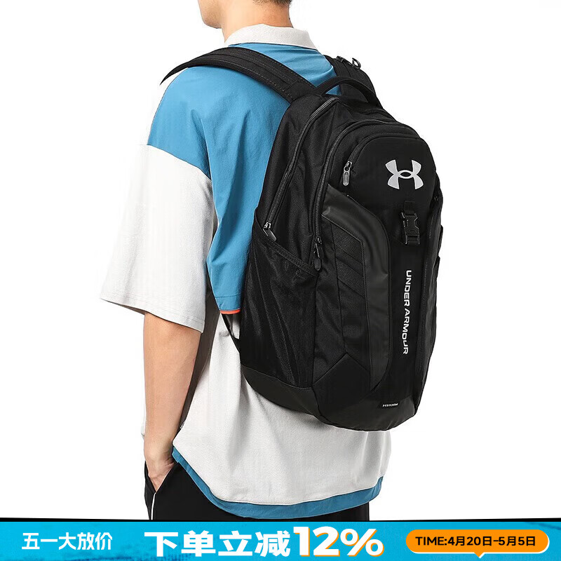 安德玛(Under Armour)男包女包 2026春季新款运动包跑步训练健身出行休闲双肩背包 1367060-001/约31.5L OSFA
