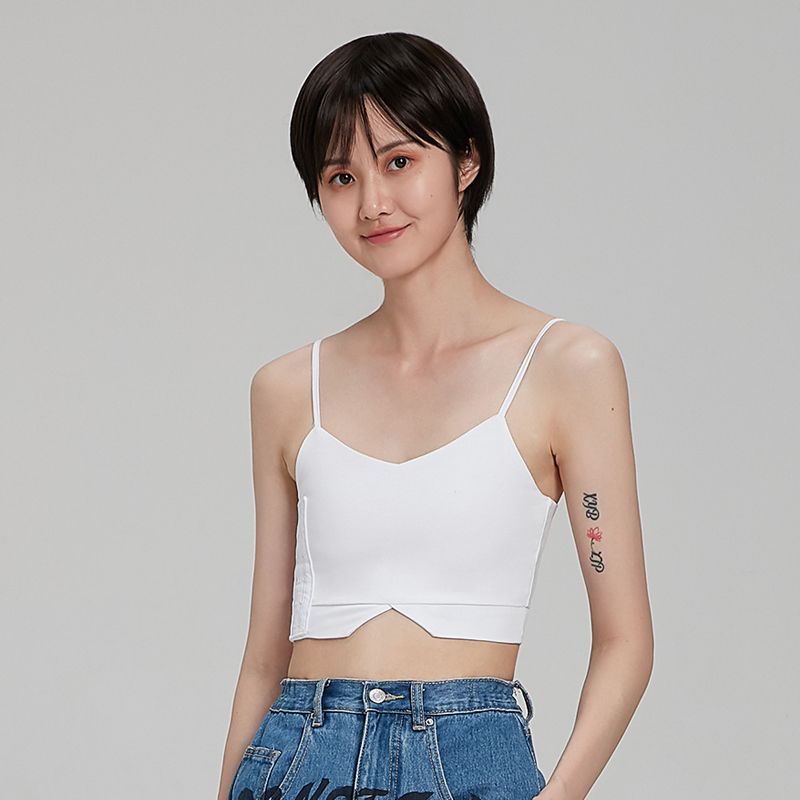 雅鹿束胸内衣女学生超平帅t裹胸les大胸显小绷带塑胸运动内衣吊带背心 白【前拉款】一秒平胸 M 【适合胸围80-85cm】