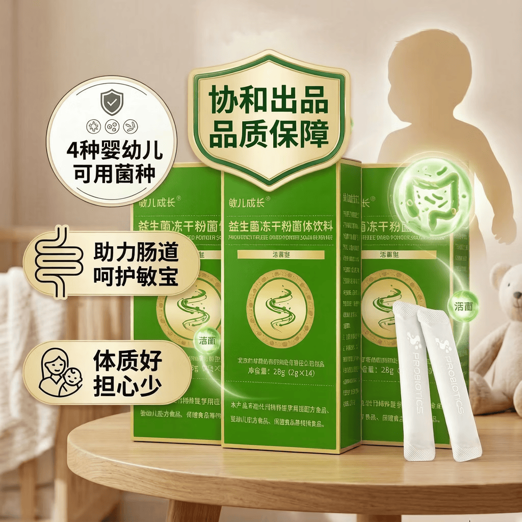 敏儿成长儿童益生菌呵护肠胃 舒敏益生菌 敏敏救星150亿活菌少敏感益生菌  协和出品三盒 2g*14袋