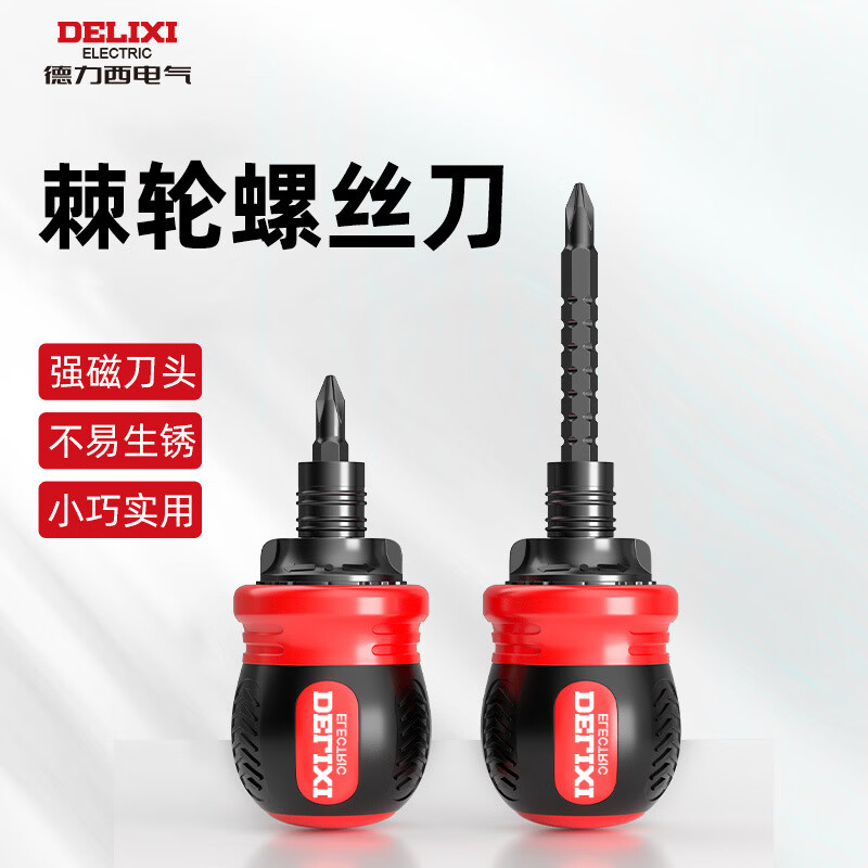 德力西电气棘轮螺丝刀两用伸缩异形批头十字一字小型螺丝刀套装 棘轮双头伸缩螺丝刀【34合1】