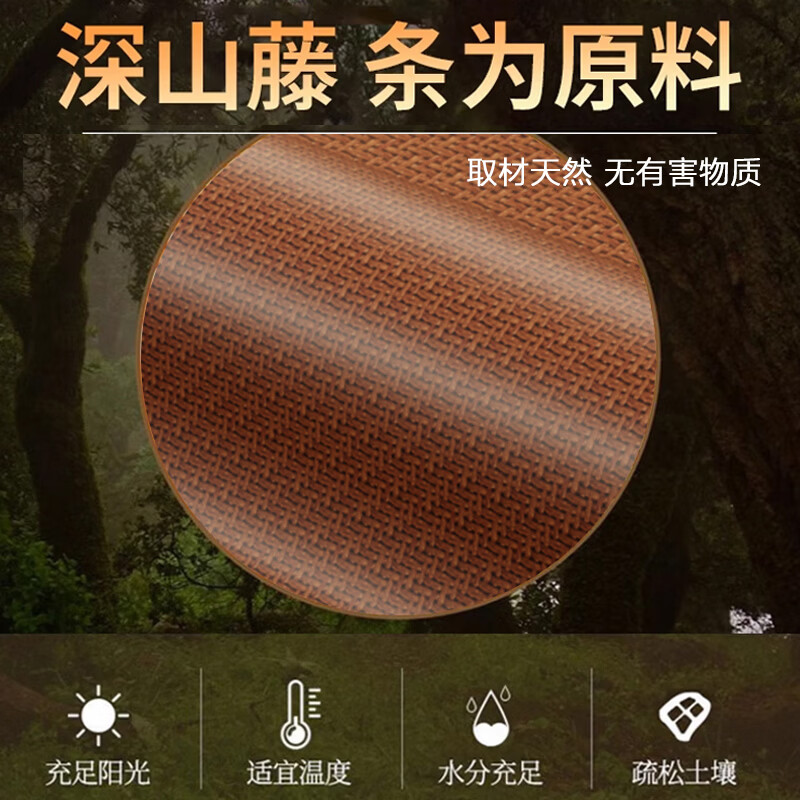 浪莎藤席凉席1.8x2米冰丝凉席双面可睡天然藤席夏季家用可折叠床席 【升级加厚款】深山藤红棕【更加持久耐用】 1.5mx2.0米丨床席款丨贈枕套*2只