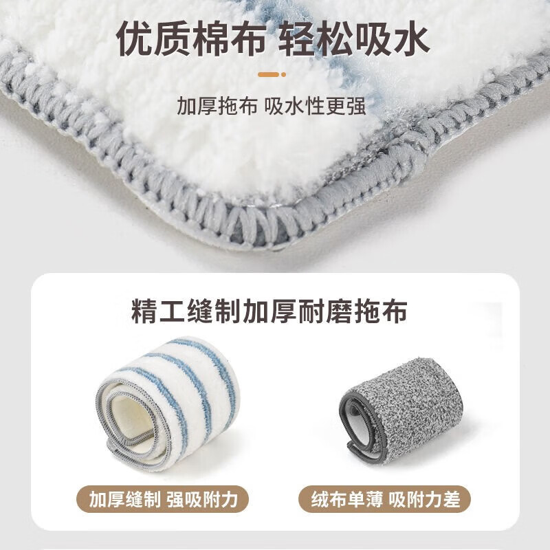 太太乐铝合金大号平板拖把懒人家用拖布免手洗木地板瓷砖一拖净拖地神器 优质太空铝【60面板+5优质布】