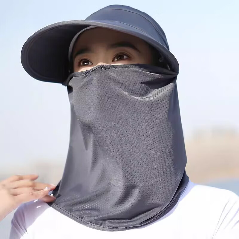 防晒帽子夏季防晒帽子骑车电动车新款百搭冰丝透气骑行 防晒帽-紫色-冰丝-1个