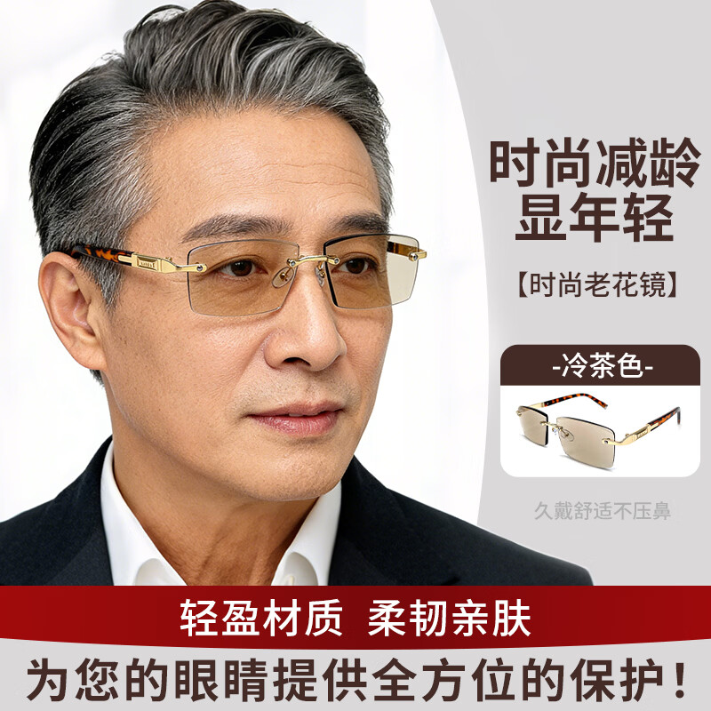 【德式老花镜】男女同款 豹纹镜腿设计时尚百搭高清防蓝光老花镜 玳瑁框白片 【升级防蓝光版】+150度【建议50岁-54岁】