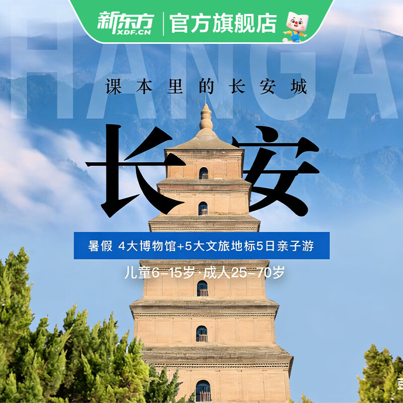 新东方文旅 暑假西安人文亲子研学旅行 四大博物馆五大地标精品深度 5 日游 5日亲子游 西安