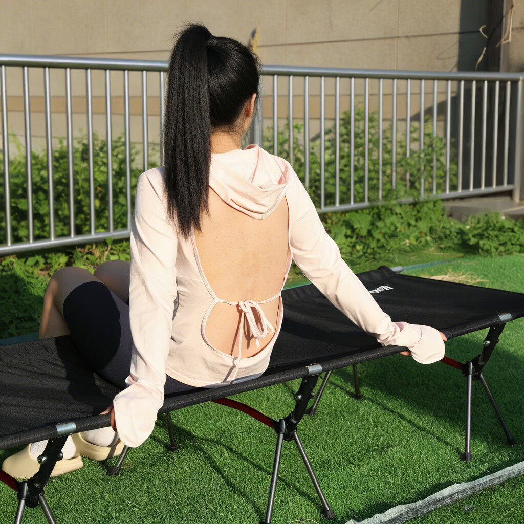 帽子款三伏天晒背专用服女款夏季新款棉质薄款户外晒背带胸垫上衣 白色 2XL