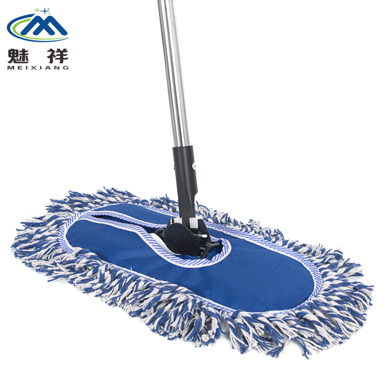 魅祥 平板拖把 大号免手洗排拖 工厂车间尘推地拖  蓝白色 40cm 拖把