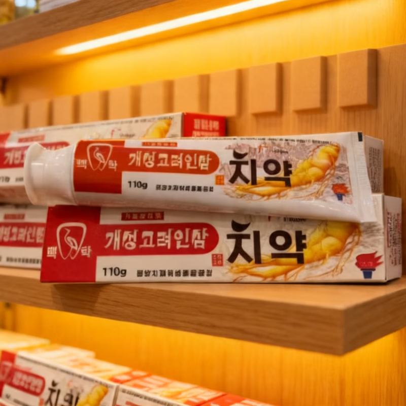 朝鲜代购朝鲜开城高丽人参牙膏天然人参蜂胶牙膏植物萃取牙龈护理 110g/支