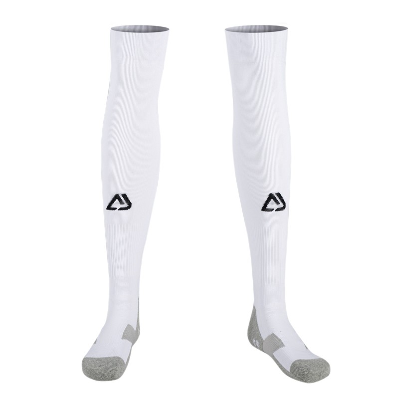 JANUS 加厚毛巾底吸汗防滑运动袜 长筒过膝盖成人儿童训练袜足球袜 JA288 白色 M/L 建议鞋码38-42使用