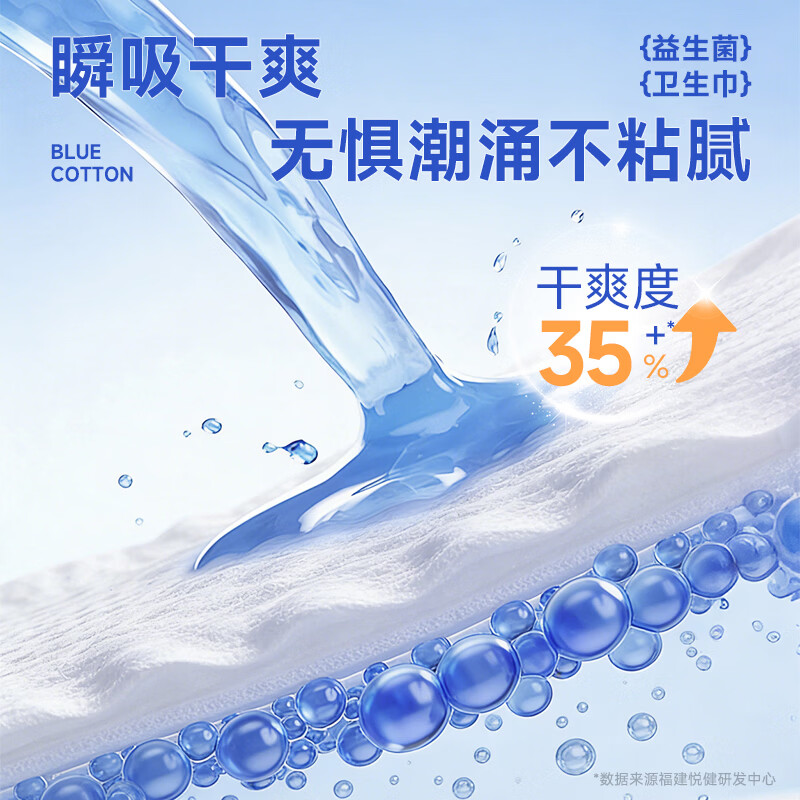 蓝棉花消毒级卫生巾日用夜用益生菌超薄透气防漏姨妈巾套装纯棉安全裤 【全家福】加赠 护垫+旅行装