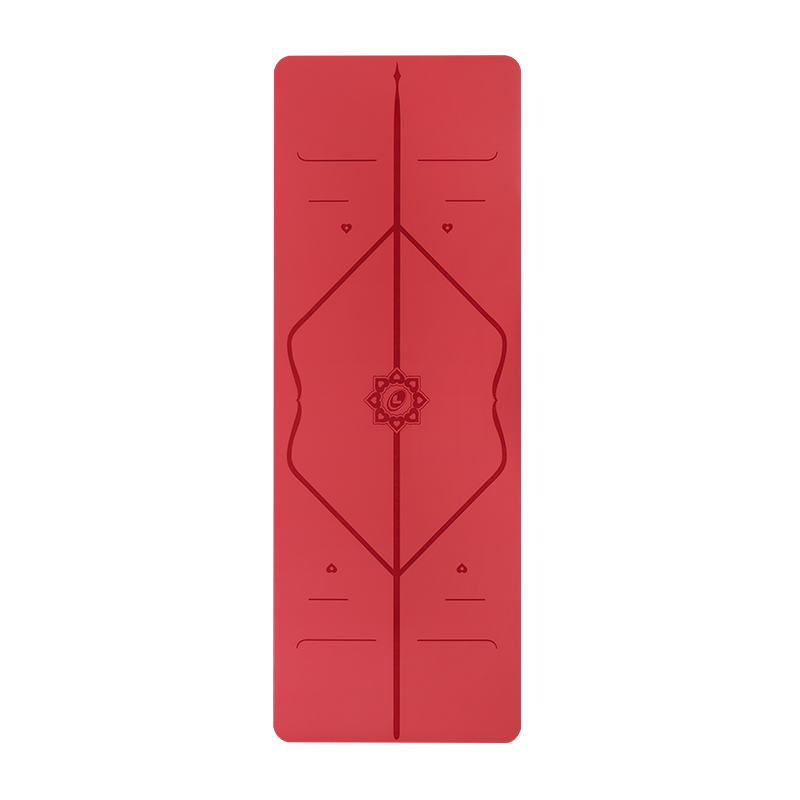 liforme瑜伽墊女加厚加寬加長天然橡膠運動墊初學(xué)者防滑男健身墊土豪墊 愛心特別版紅色 4mm厚度