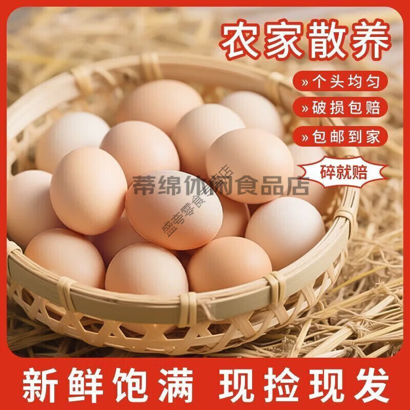 农家散养新鲜土鸡蛋农家虫草蛋粉壳笨鸡蛋整箱批发 整箱单枚 10枚农家鲜鸡蛋约405g