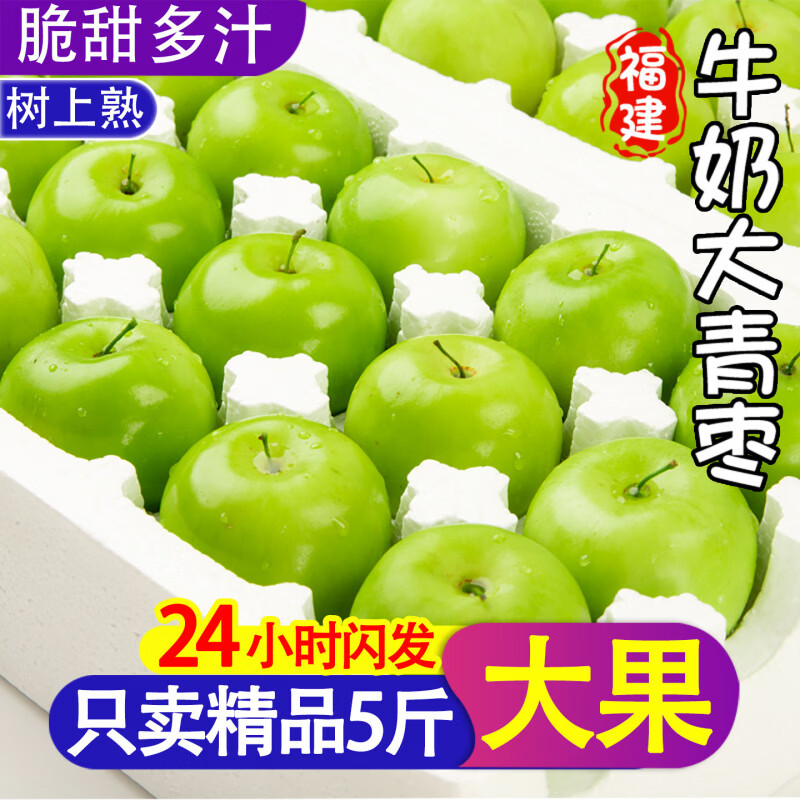 脆甜化渣精选新鲜福建牛奶贵妃枣大青枣苹果枣大果枣子冬枣新鲜水 5斤 特大果【正宗牛奶枣】
