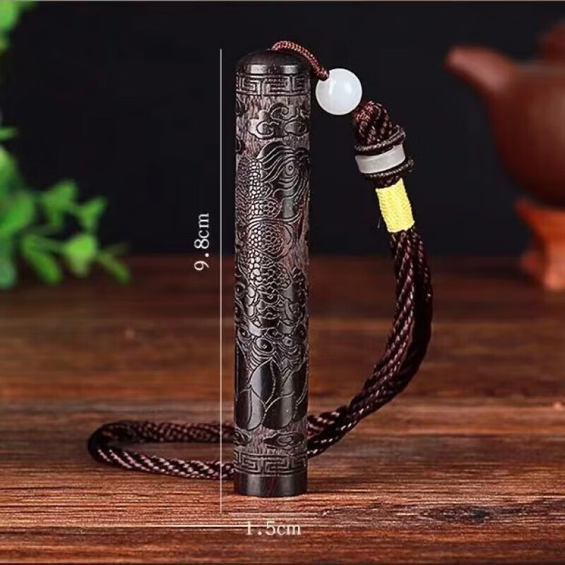 Aseblarm复古檀木火折子吹气打火机防风个性创意usb充电吹一吹感应点烟器 【貔貅+挂珠】+布袋