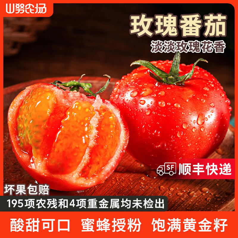 山努农场玫瑰番茄水果自然熟草莓西红柿多汁新鲜小柿子 玫瑰番茄中果 单颗50g+ 4斤