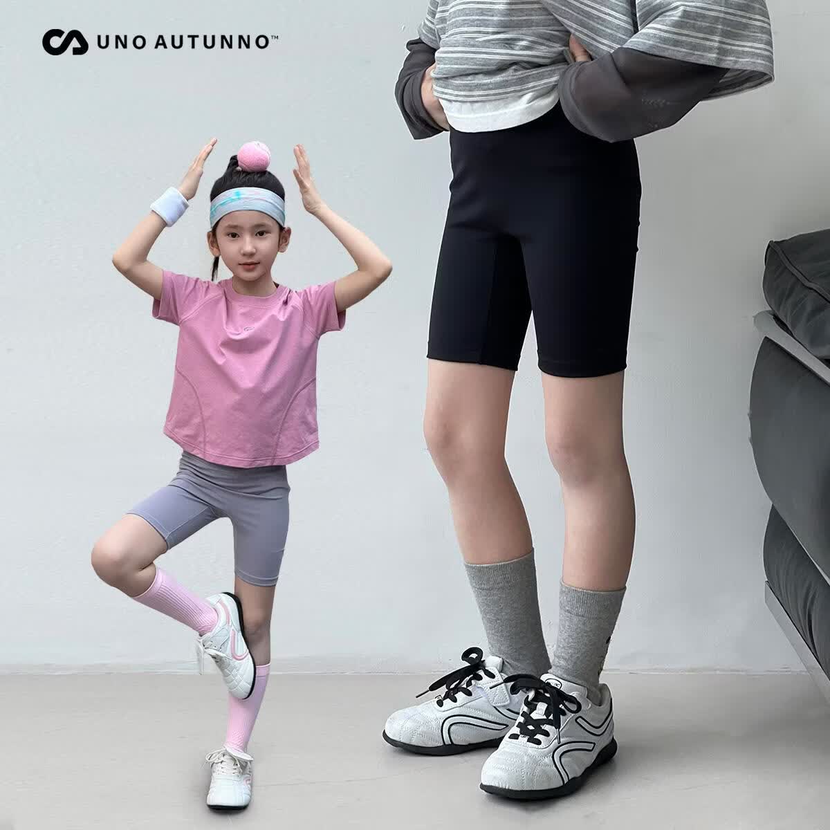 麦麦秋一秋妈女童2026夏季新款骑行运动短裤中大儿童打底亲肤高弹瑜伽裤 黑色 120 （建议身高115-124cm）