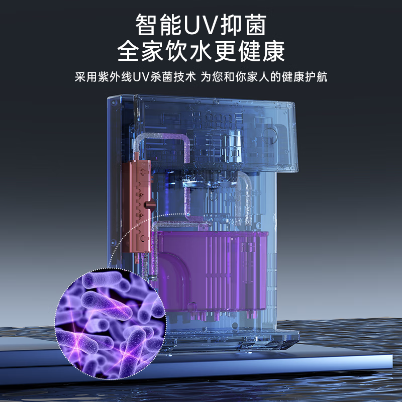 美菱(MeiLing)净水器1000G大通量加热直饮一体机厨房专用台下用管线机套装自来水过滤器 【大流量】1000G净水器+管线机