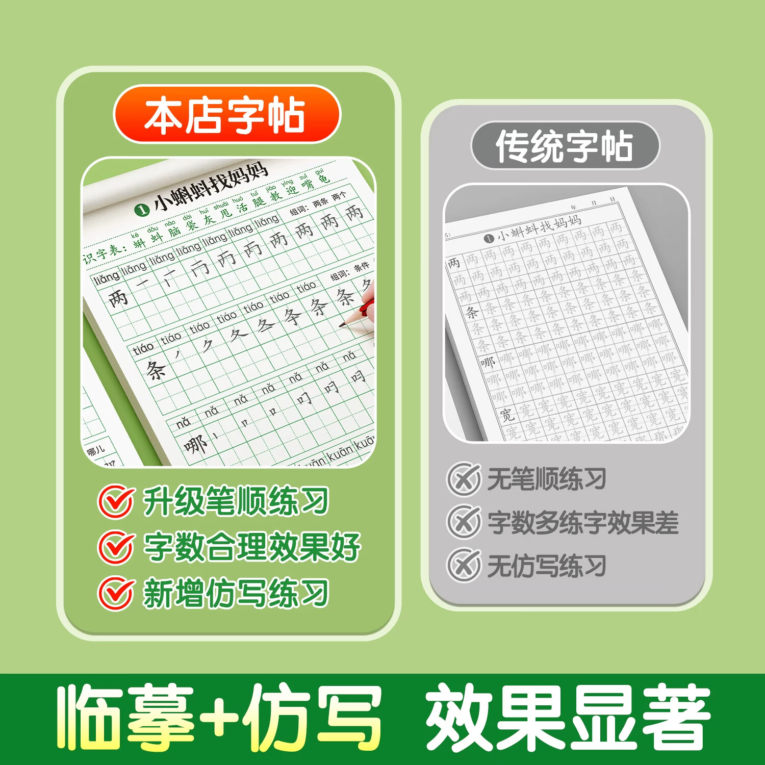 汉状元书院二年级上册下册练字帖人教版语文同步字帖每日一练小学生专用笔画笔顺练字本生字拼音楷书描红本 【二年级下册】同步字帖+看拼音写词语