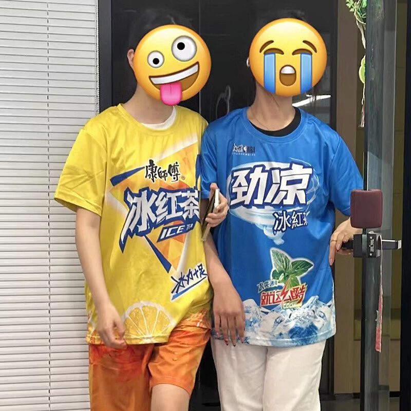 冰红茶衣服套装T恤抽象短袖短裤儿童大胆龙搞笑搞怪奇葩睡衣 尖叫绿色套装 150 码 (体重50-59斤)