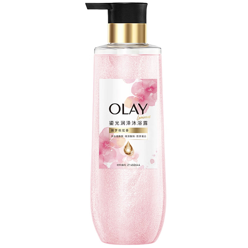 玉兰油（OLAY）全新鎏光润泽沐浴露捕梦桃花香氛保湿紧致水嫩弹润送老婆生日礼物 鎏光沐浴露捕梦桃花香氛350g