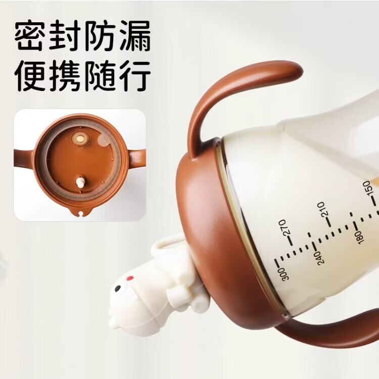 CKOMAICHY适配世喜奶瓶配件大龄宝宝直吸杯盖学饮杯转换头大流量直吸吸管盖 白色-恐龙水杯盖【V型防呛款】