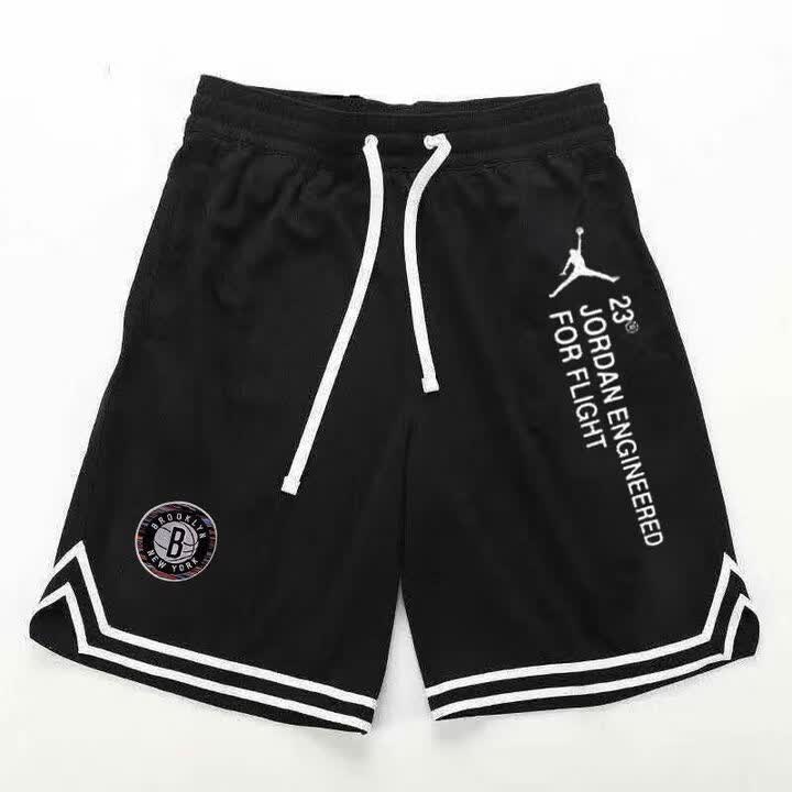 NBA KIDS美短裤男夏天运动宽松NBA球裤aj飞人不过膝4分裤篮球裤儿童 白色NBA斜纹短裤 XL XL建议110-132斤