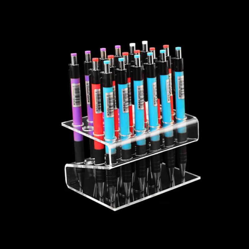 文具店展示架多层阶梯亚克力插孔装流水台按动中性笔单只展示 z型24孔