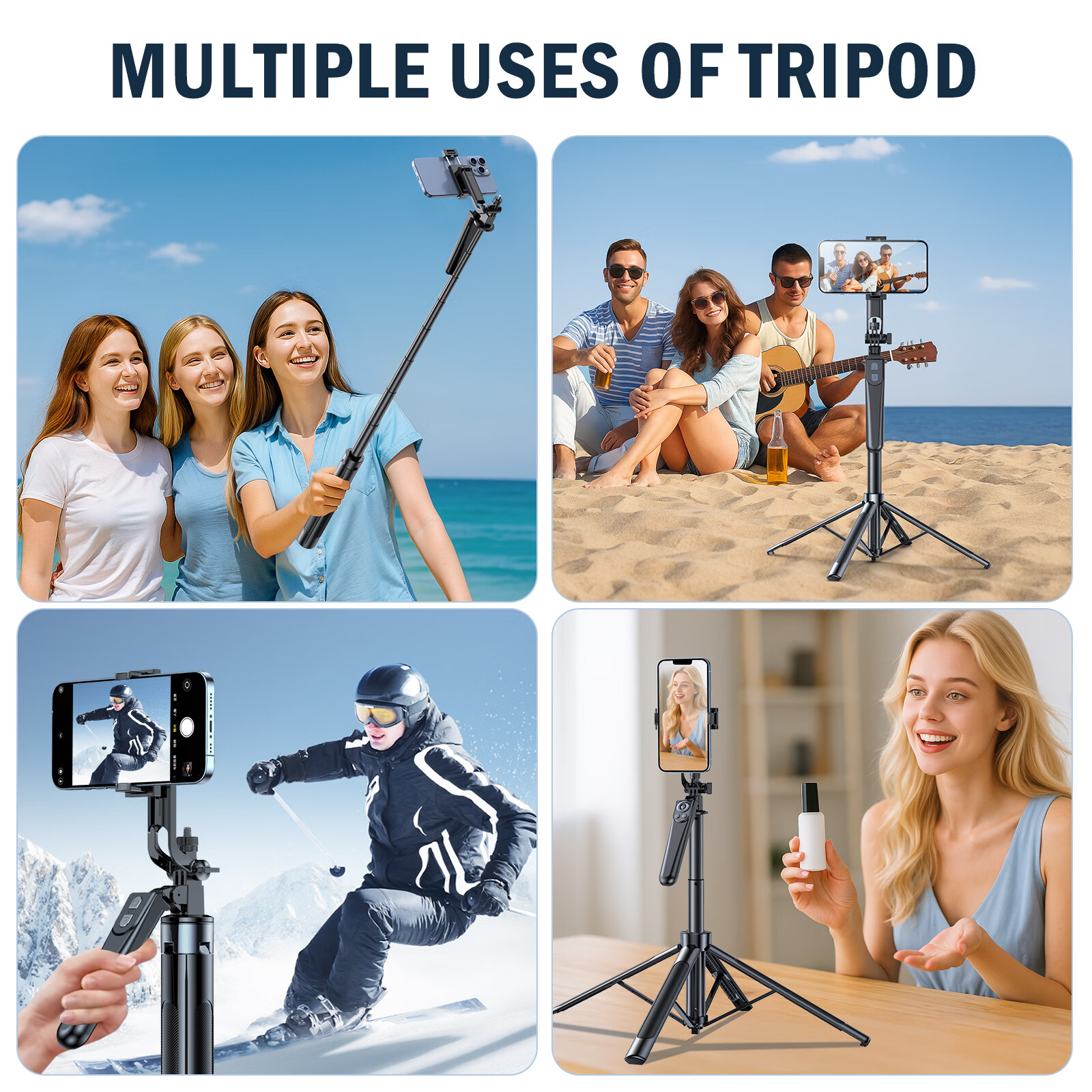 ALPQ手机支架防抖三脚架稳定器智能跟拍自拍杆自动360度旋转防抖跟拍摄落地便携式旅游直播神器演唱会 【带遥控】R29自拍杆标配 苹果华为三星安卓手机通用丨可上飞机丨带遥控