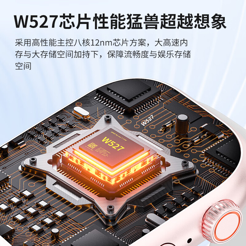 HAWGTMAX适用鸿蒙华为机智能电话手腕表初高中生5G全网通可插卡定位 巅峰版 | 羽金【抽拉摄像+双系统+NFC+指纹触控+任意下】
